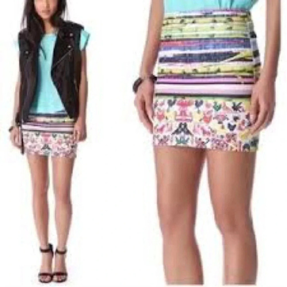 Clover Canyon Vintage Surf Shack Neoprene Bodycon Fitted Mini Skirt Size XS - Picture 9 of 9